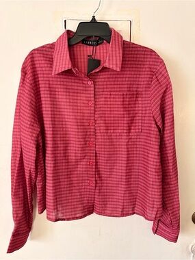 Lioness Pink Plaid Button-Down Shirt for Girls